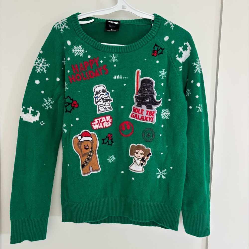 Star Wars Holiday Christmas Green Sweater (Kids)